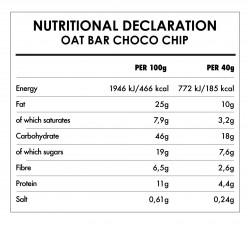 Oat Bar Choco Chip 6